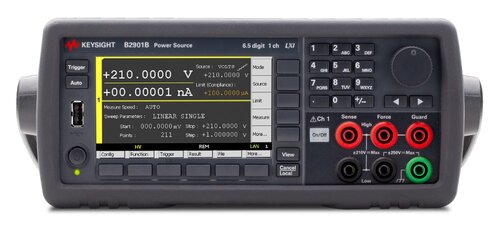 Keysight B2901C Precision Source/Measure Unit, 1ch, 100 fA resolution, 210 V, 3 A DC/10.5 A pulse