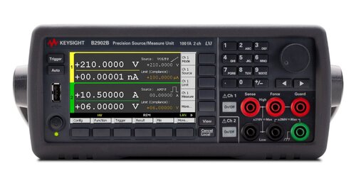 Keysight B2902C Precision Source/Measure Unit, 2ch, 100 fA resolution, 210 V, 3 A DC/10.5 A pulse