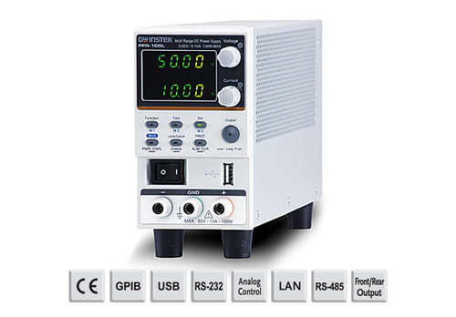 GW-INSTEK PFR-100LGP (max 50 V/10 A) Fanless Multi-Range D.C. Power Supply with LAN +GPIB