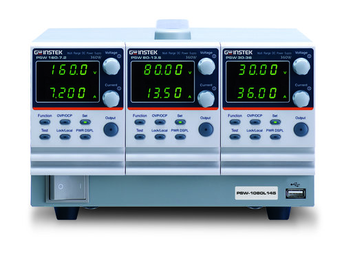 GW-INSTEK PSW-1080L125 PSW-Multi series 3-channel programmable switching DC PSU, total power 1080 W  (CH1 30 V, CH2 40 V, CH3 160 V)