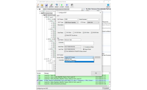 USB4® Receiver Calibration and Test Automation Software for the
