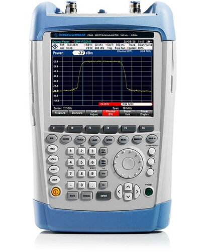 R&S FSH4/8 Handheld spectrum analyzer, 9kHz to 13.6GHz, with preamplifier, tracking generator 300kHz to 8GHz and VSWR bridge