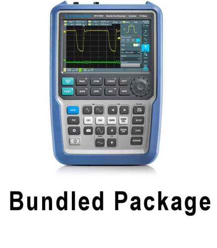 R&S RTH1012 Scope Rider, handheld digital oscilloscope, 100 MHz bandwidth, 2 channels, sampling rate 5 GSa/s, memory depth 500 kSa, CAT IV 600 V