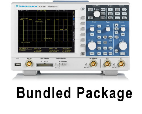 R&S RTC1K-302 Bundle - Digital 2 channel oscilloscope, 300 MHz includes RTC-PK1 Application Bundle (I2C/SPI, UART/RS232, CAN/LIN) and ARB Generator