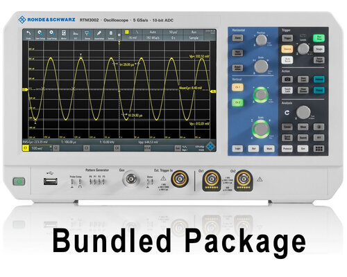 R&S RTM3K-52M Bundled RTM3002 digital oscilloscope 2 channels, 500 MHz BW, mixed signal option