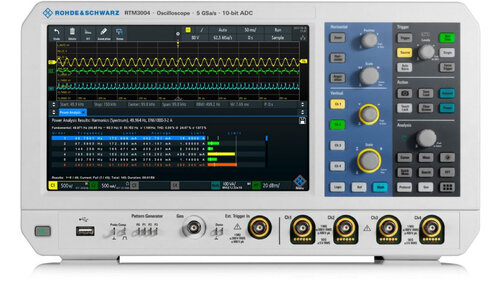 R&S RTM3004 Digital 4 channel oscilloscope, 100 MHz (upgradable up to 1GHz), up to 5 GSa/s, up to 80MSa, 10 bit