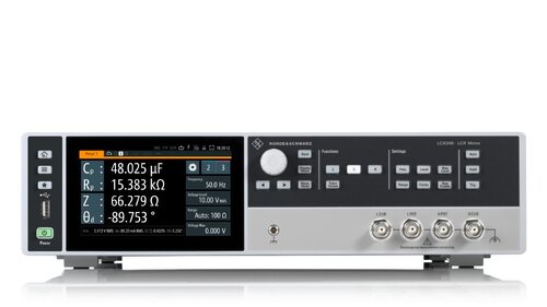 R&S LCX200 LCR meter, meas. frequency up to 500 kHz optional up to 10 MHz, test signals up to 10 V / 200 mA, USB/LAN interface