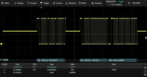 Siglent SDS5000HD-1553B MIL-STD-1553B trigger & decode (software)